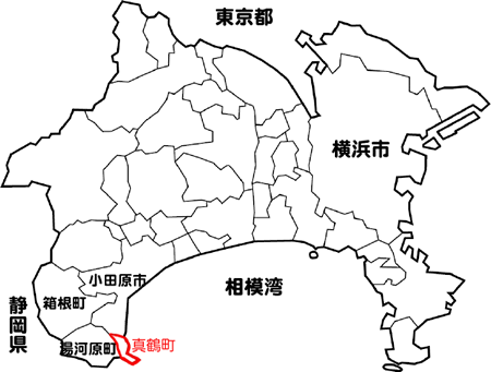 真鶴町の地図